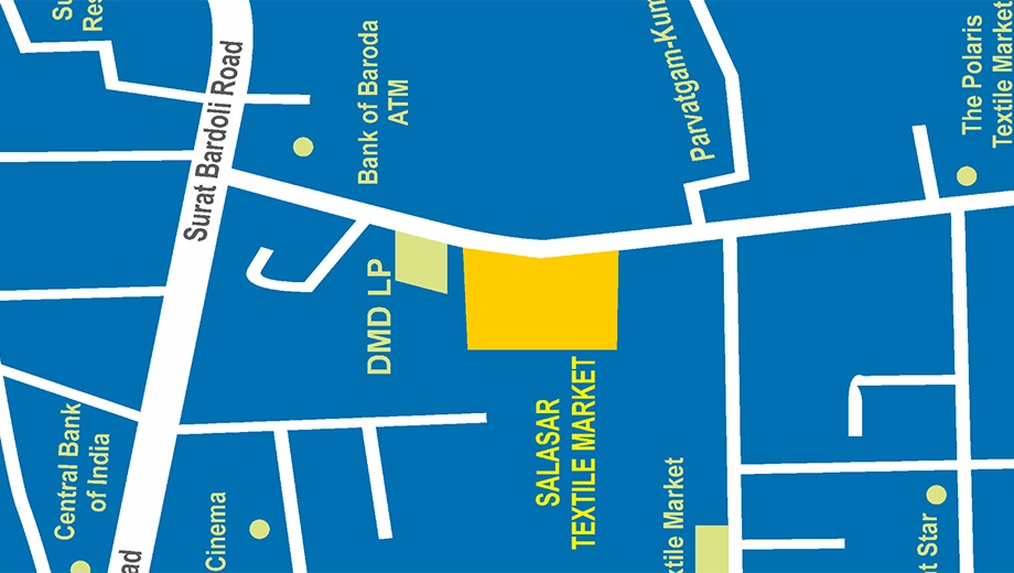 Location of Girdhar Salasar Textile Market in Shakti Nagar, Surat - Image 371632