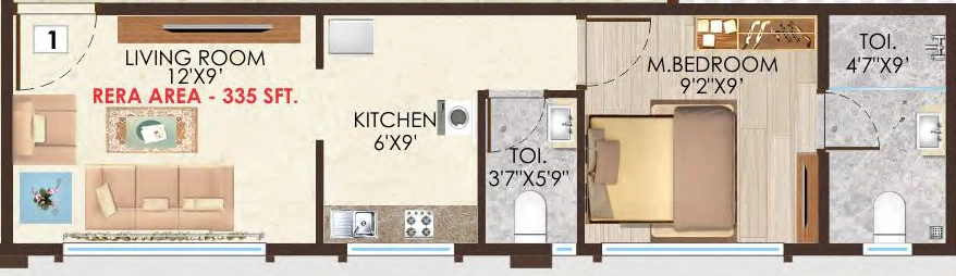1 BHK Flat in Pratham Vasant Heritage in Borivali East, Mumbai - Image 904295