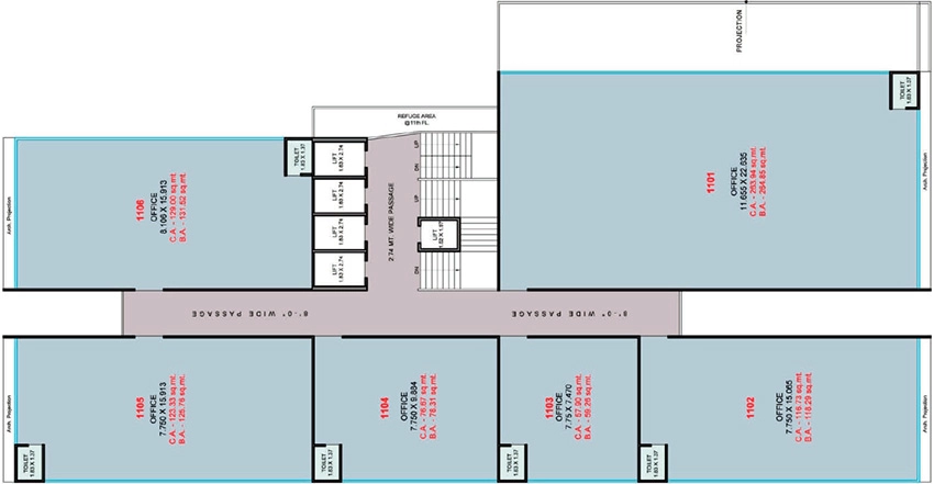 Floor Plan of HR Solaris Bay View in Piplod, Surat - Image 371678