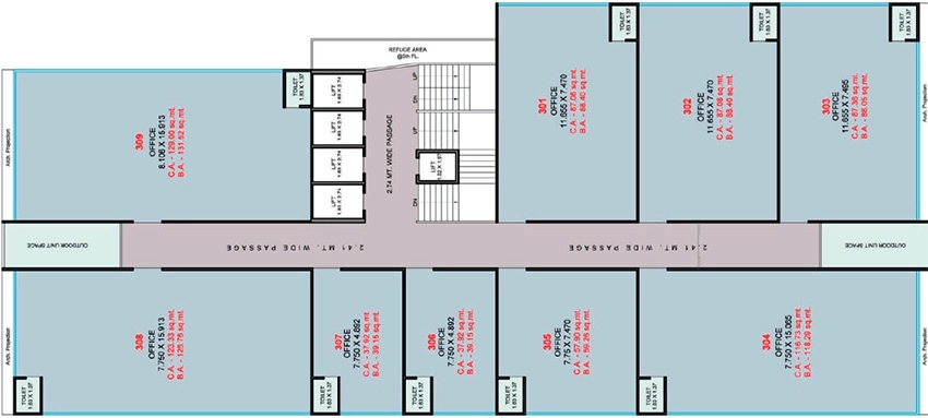 Floor Plan of HR Solaris Bay View in Piplod, Surat - Image 371679