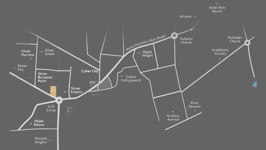 Location of Hirkar Silver Infinity in Choryasi, Surat - Image 371685