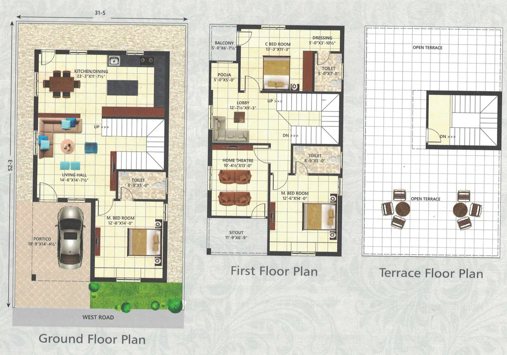 3 BHK House/Villa in Saanvi Pride Homes in Kompally, Hyderabad - Image 904298