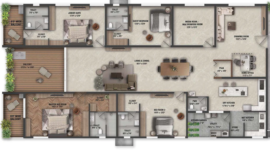 4.5 BHK Flat in Savya The Edition in Kothaguda, Hyderabad - Image 904336