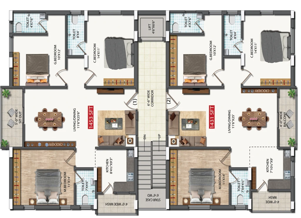 Floor Plan of Shasta Pride in Yapral, Hyderabad - Image 371895