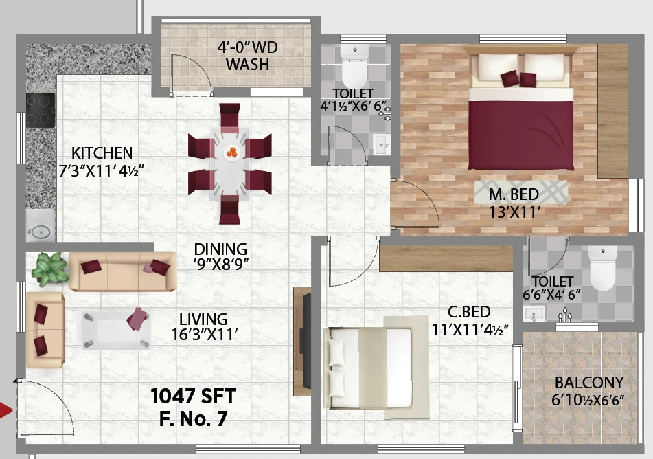 2 BHK Flat in Shasta Brundavanam in Bahadurpally, Hyderabad - Image 904348