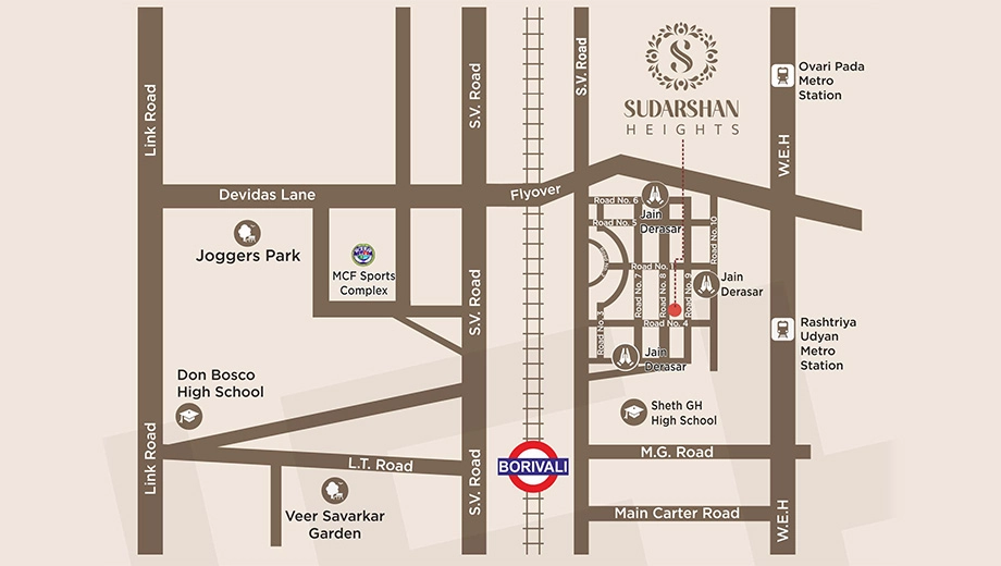 Location of Keyland Sudarshan Heights in Borivali East, Mumbai - Image 371786