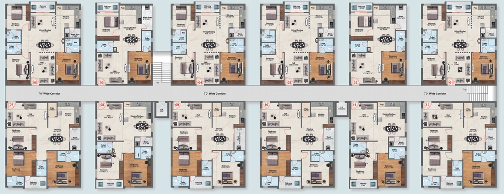 Floor Plan of Srinidhi Iris in Bachupally, Hyderabad - Image 371983