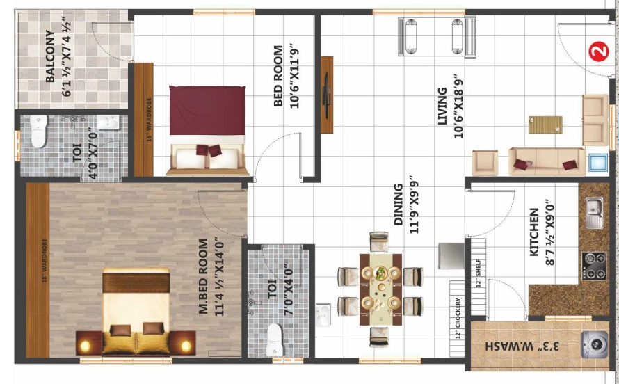 2 BHK Flat in Vedanta Towers in Gajulramaram, Hyderabad - Image 904389