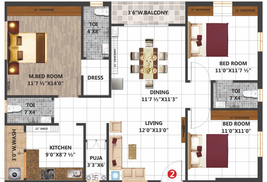 3 BHK Flat in Vedanta Towers in Gajulramaram, Hyderabad - Image 904391