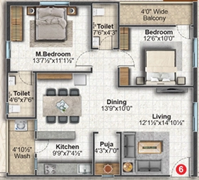 2 BHK Flat in VG Homes in Kompally, Hyderabad - Image 904415