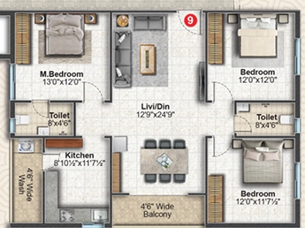 3 BHK Flat in VG Homes in Kompally, Hyderabad - Image 904416