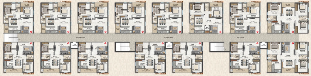 Floor Plan of VG Homes in Kompally, Hyderabad - Image 372061