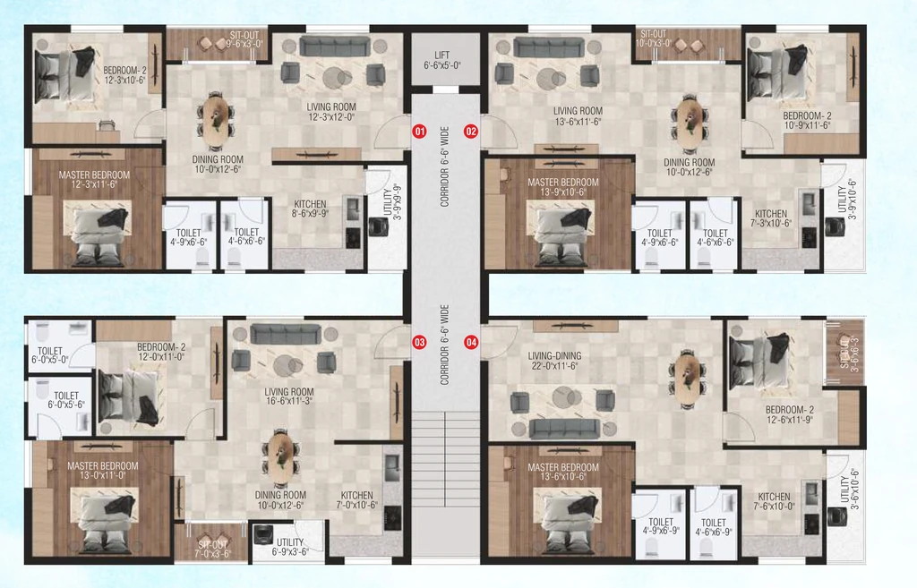 Floor Plan of Whitefield Monte Rosa in Patancheru, Hyderabad - Image 372019
