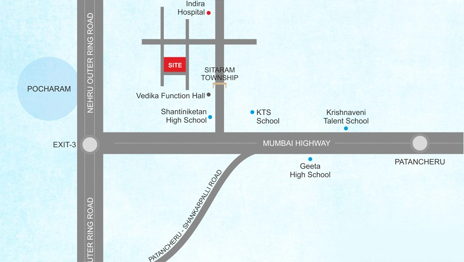 Location of Whitefield Monte Rosa in Patancheru, Hyderabad - Image 372020