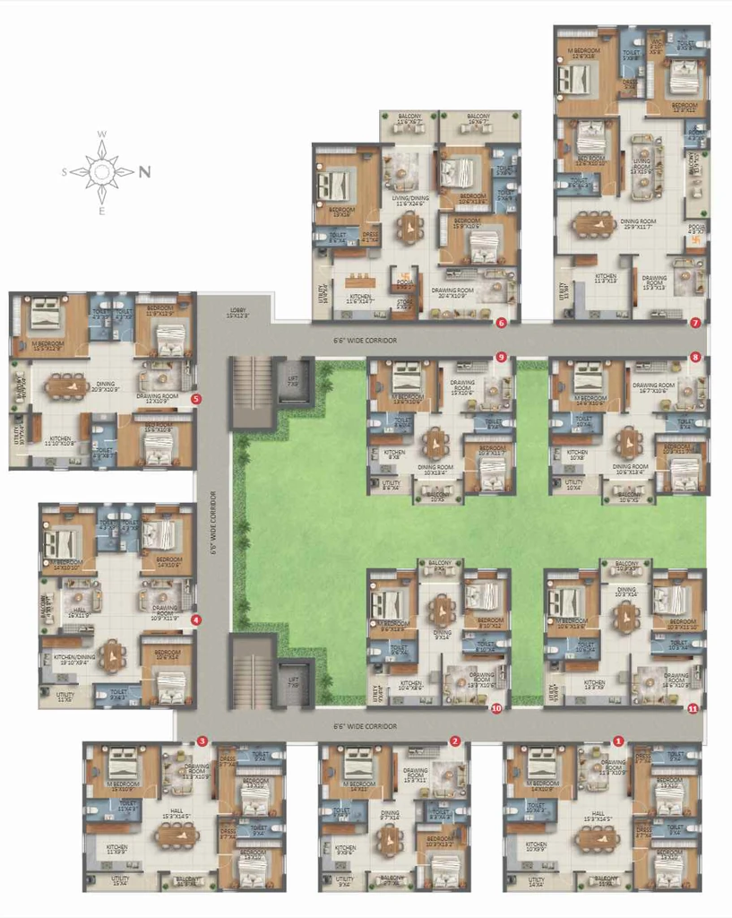 Floor Plan of Elite Yashodas Gokulam in Nagole, Hyderabad - Image 372074