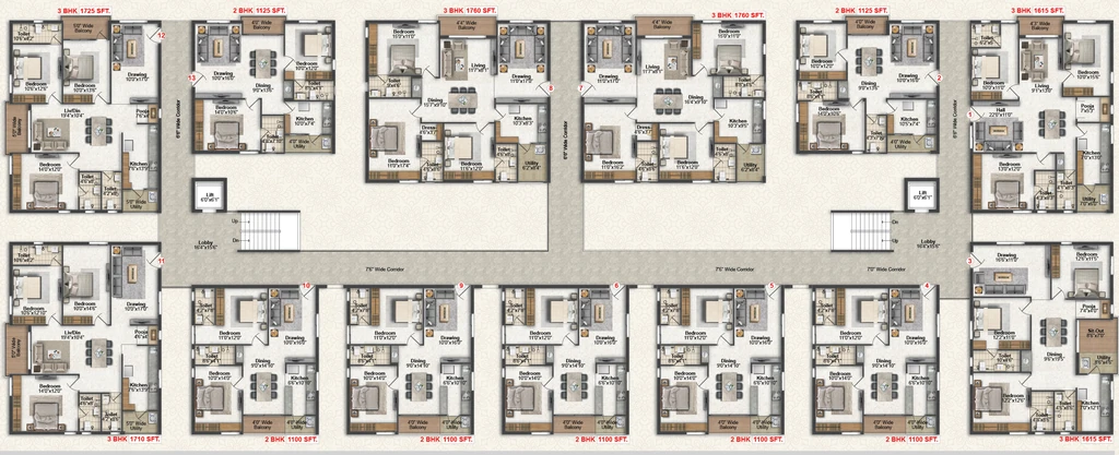 Floor Plan of Greater Infras IRIS in Ameenpur, Hyderabad - Image 372162