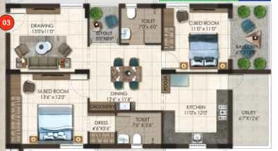 2 BHK Flat in Taproot Hornbill Retreat in Narsingi, Hyderabad - Image 904484