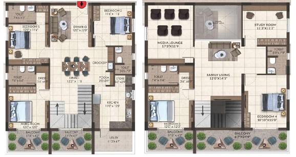 5 BHK Duplex in Taproot Hornbill Retreat in Narsingi, Hyderabad - Image 904487