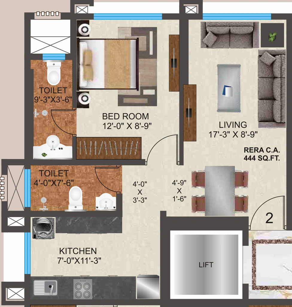 1 BHK Flat in HM Iconic Residency in Borivali East, Mumbai - Image 904685