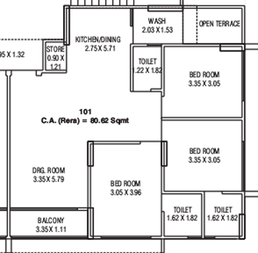 3 BHK Flat in Manthan Legacy in Vatva, Ahmedabad - Image 904316
