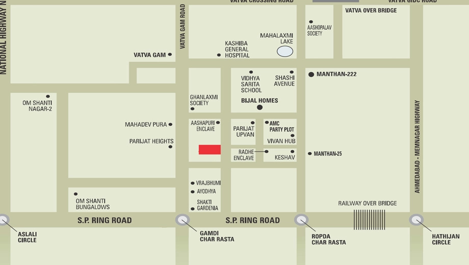 Location of Manthan Greens in Vatva, Ahmedabad - Image 371834