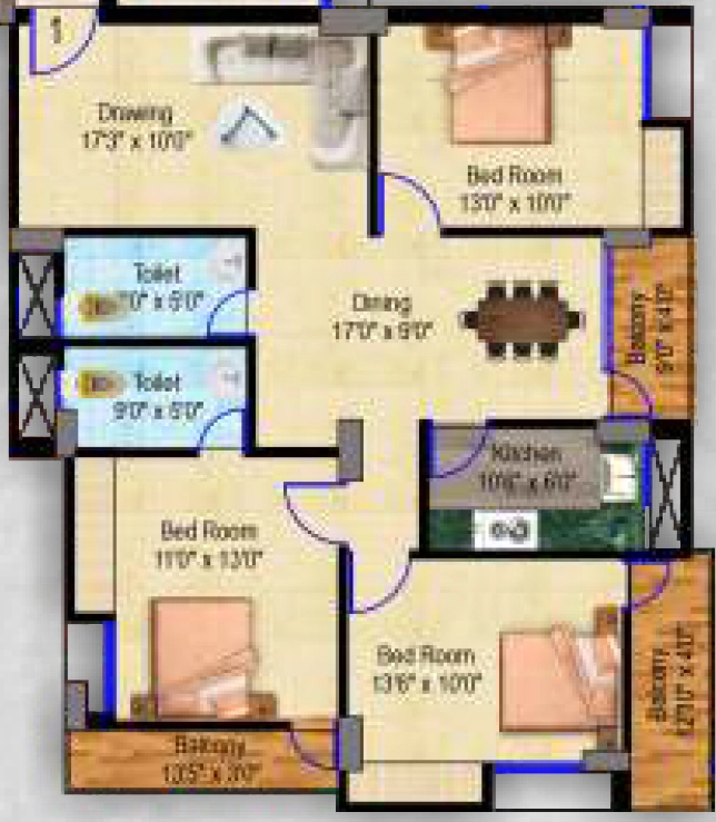 3 BHK Flat in Homeline Hope Residency in Argora, Ranchi - Image 904381