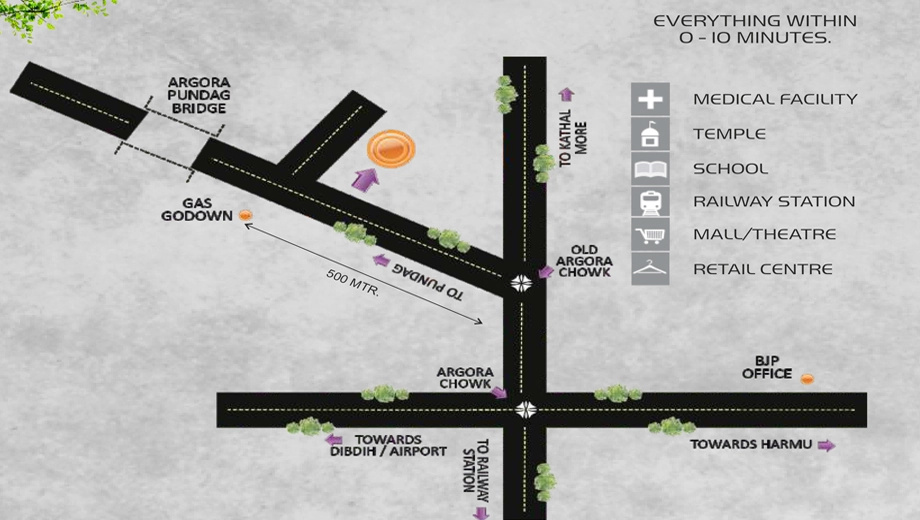 Location of Homeline Hope Residency in Argora, Ranchi - Image 371990