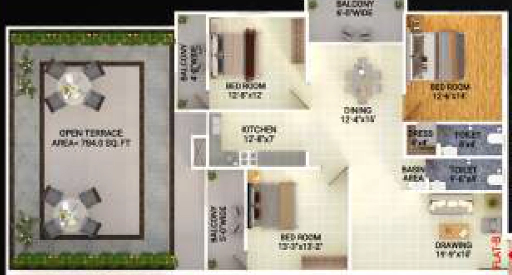 3 BHK Flat in Waystone Tigga Enclave in Argora, Ranchi - Image 904398