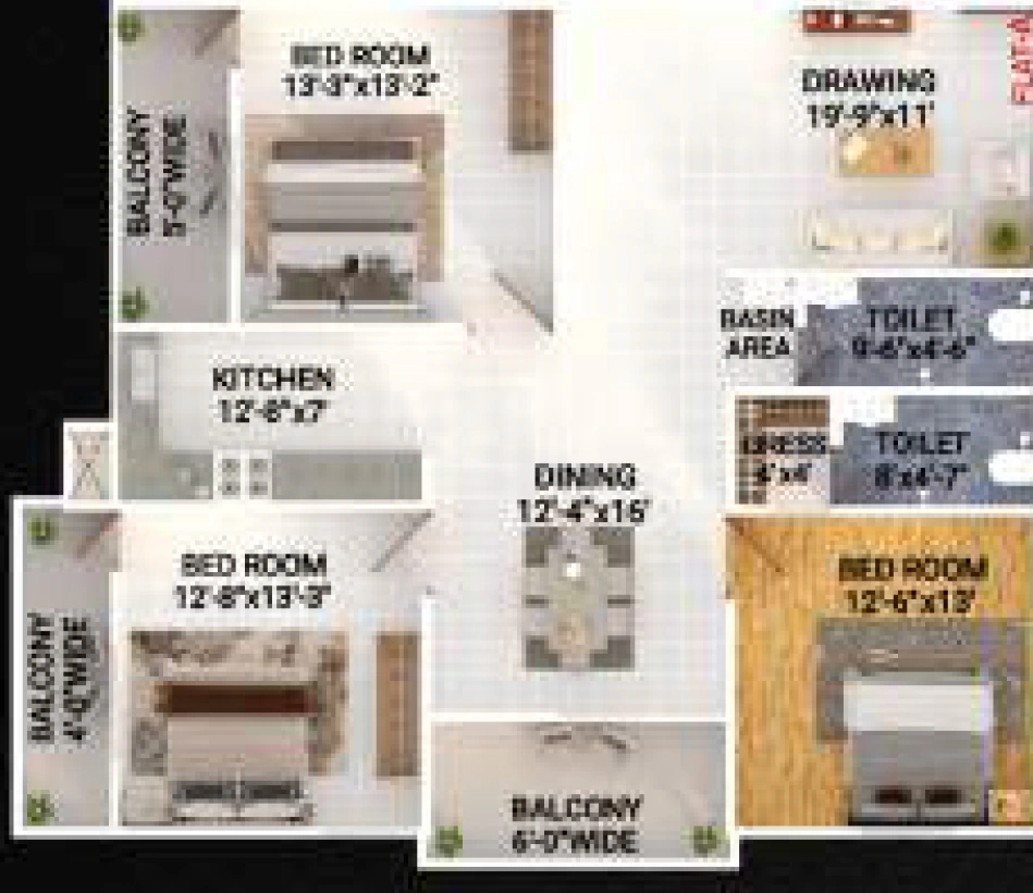 3 BHK Flat in Waystone Tigga Enclave in Argora, Ranchi - Image 904399