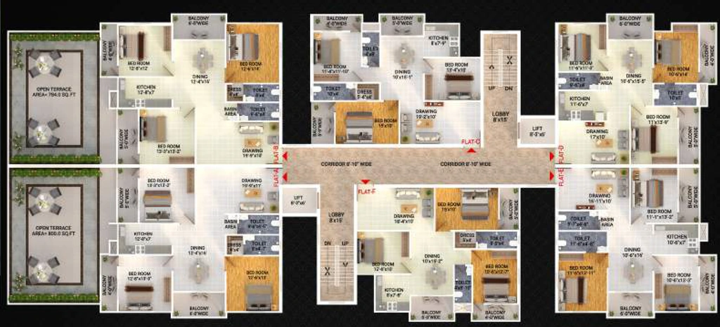 Floor Plan of Waystone Tigga Enclave in Argora, Ranchi - Image 372029