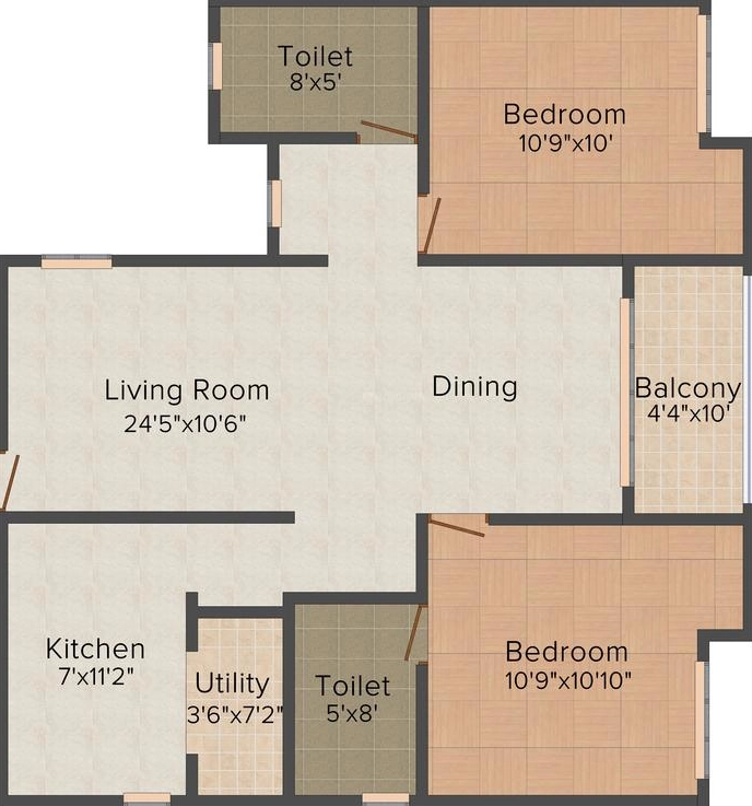2 BHK Flat in KG Good Fortune in Perumbakkam, Chennai - Image 904402