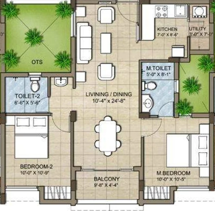 2 BHK Flat in KG Good Fortune in Perumbakkam, Chennai - Image 904403