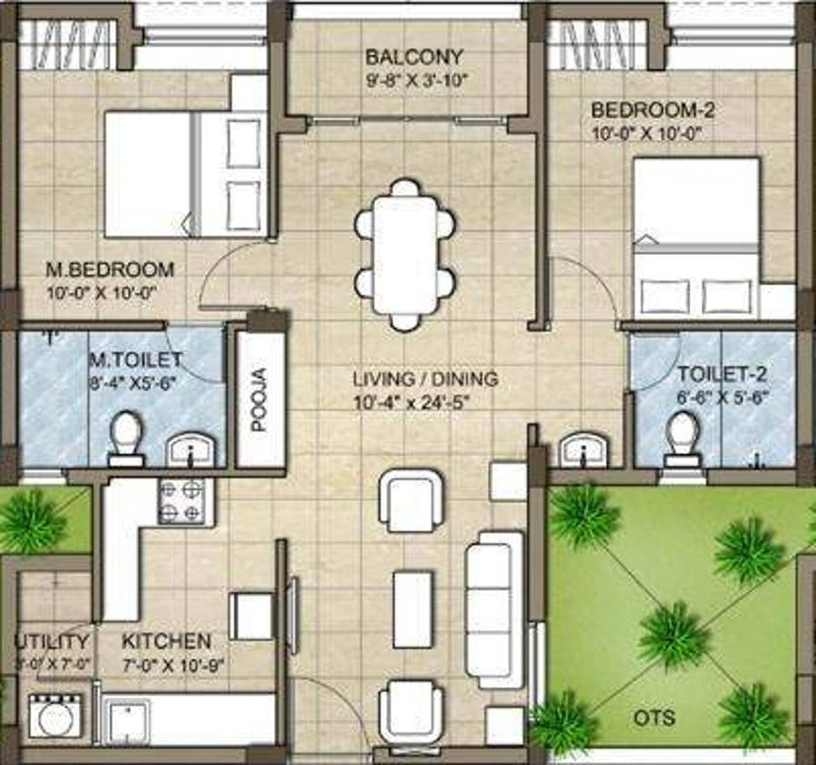 2 BHK Flat in KG Good Fortune in Perumbakkam, Chennai - Image 904401