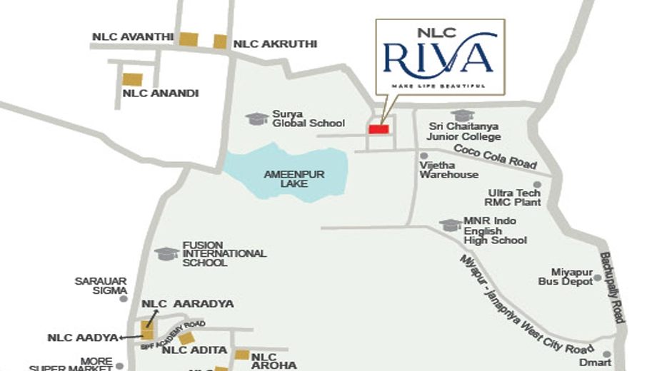Location of NLC Riva in Ameenpur, Hyderabad - Image 372322