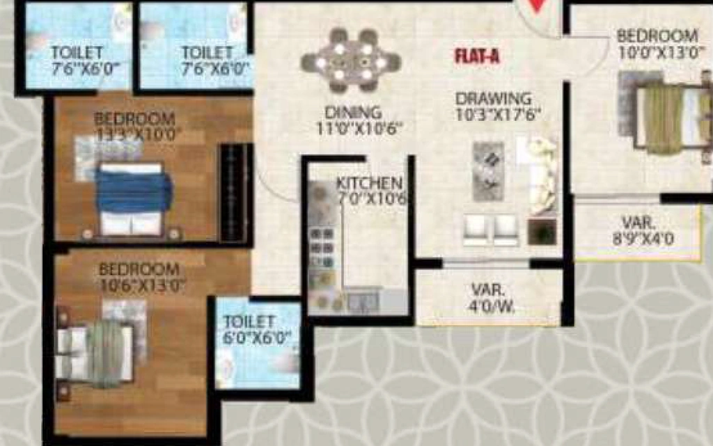 3 BHK Flat in Lucky Dream City in Argora, Ranchi - Image 904409