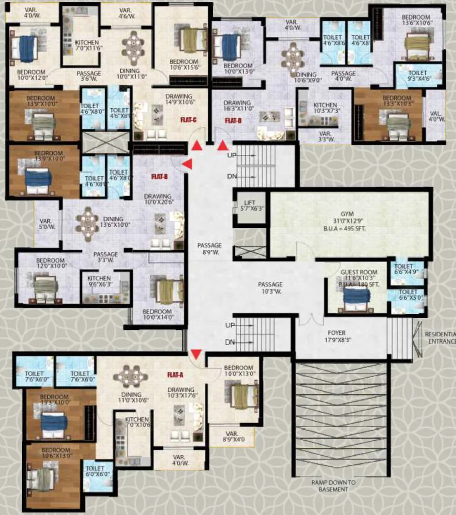 Floor Plan of Lucky Dream City in Argora, Ranchi - Image 372045