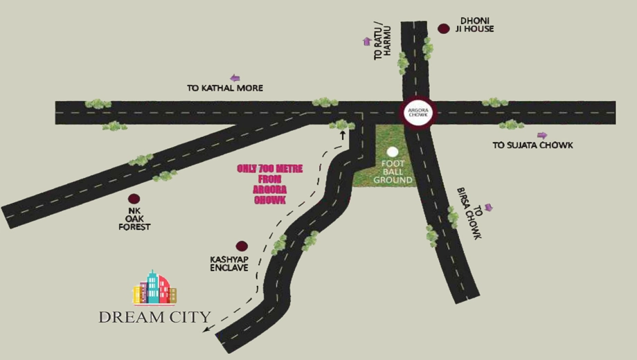 Location of Lucky Dream City in Argora, Ranchi - Image 372044