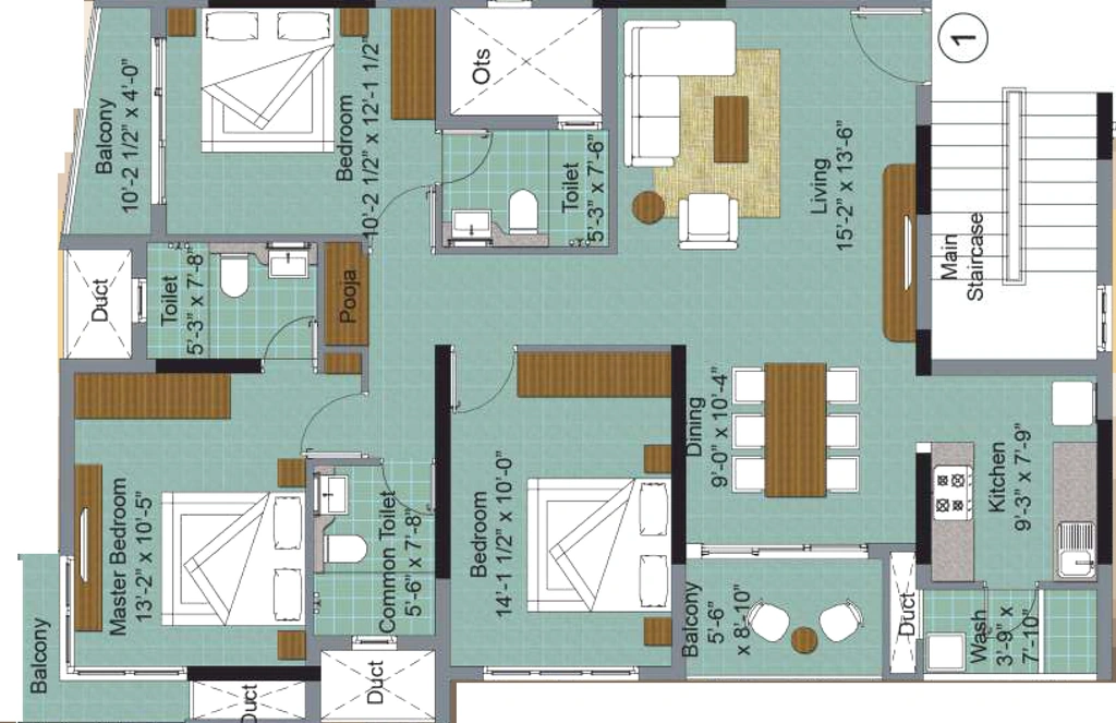 3 BHK Flat in KG Chandra Vista in Sholinganallur, Chennai - Image 904424