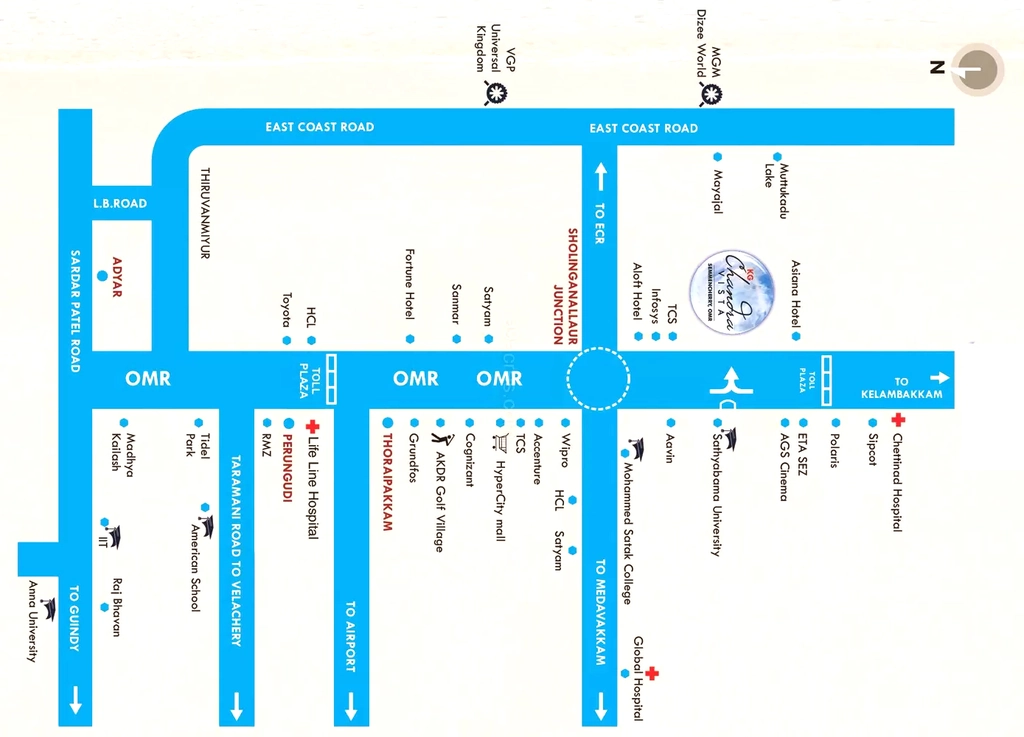 Location of KG Chandra Vista in Sholinganallur, Chennai - Image 372052