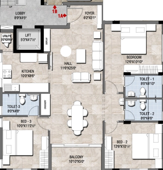 3 BHK Flat in KG Shambhala in Anna Nagar, Chennai - Image 904430