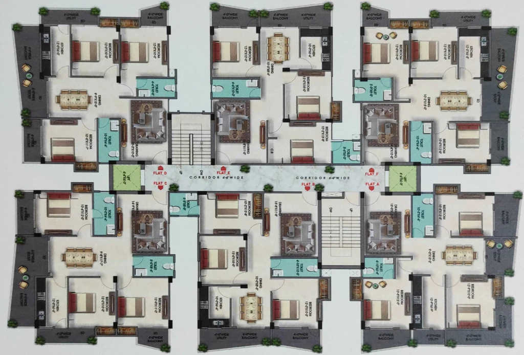 Floor Plan of Shanti Enclave in Argora, Ranchi - Image 373276