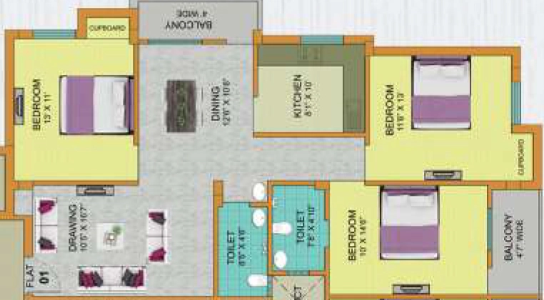 3 BHK Flat in Landmark Enclave in Gutuwa, Ranchi - Image 904443