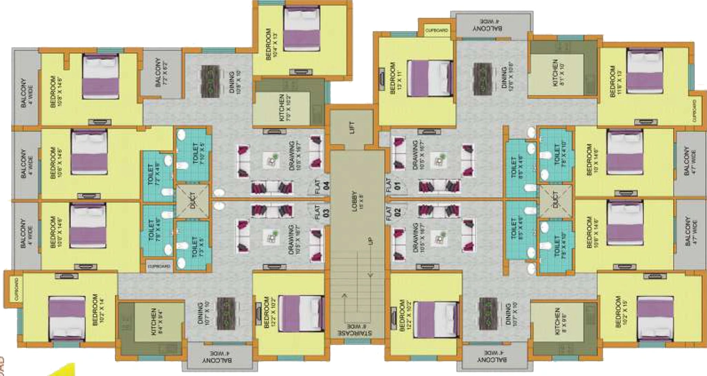 Floor Plan of Landmark Enclave in Gutuwa, Ranchi - Image 372125