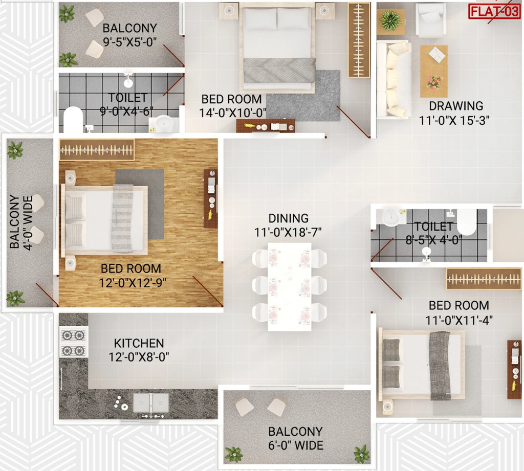 3 BHK Flat in Deeps Shejal Encalve in Harmu, Ranchi - Image 904472