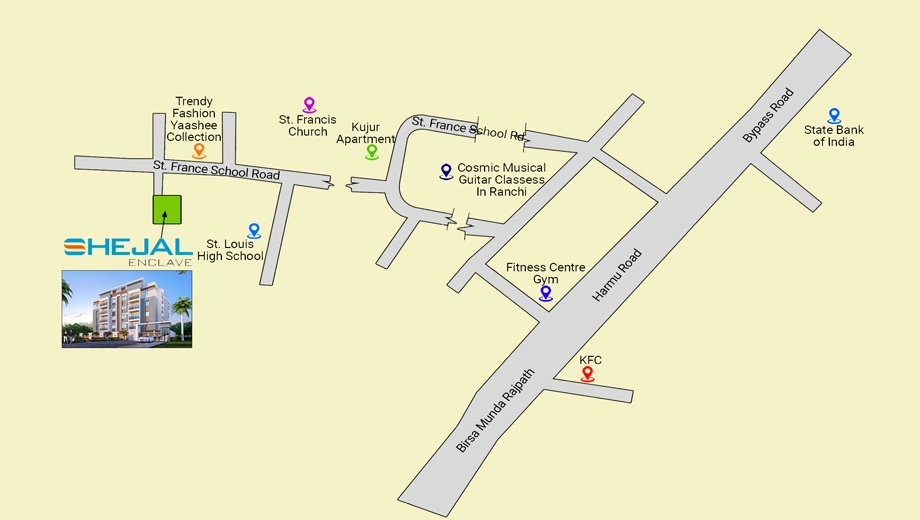 Location of Deeps Shejal Encalve in Harmu, Ranchi - Image 372156