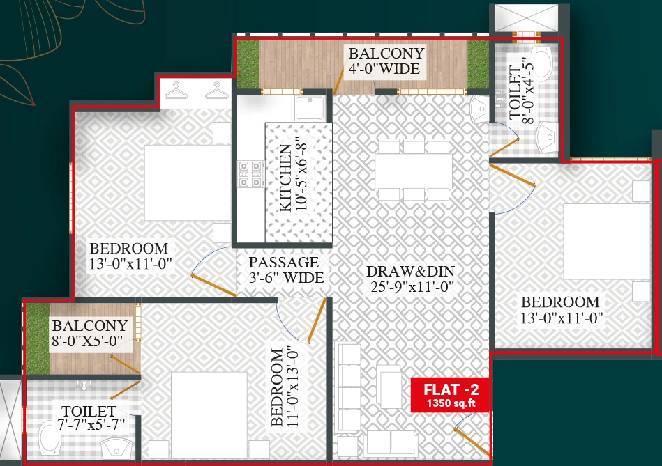 3 BHK Flat in Aaliya Neeta Residency in Harmu, Ranchi - Image 904491