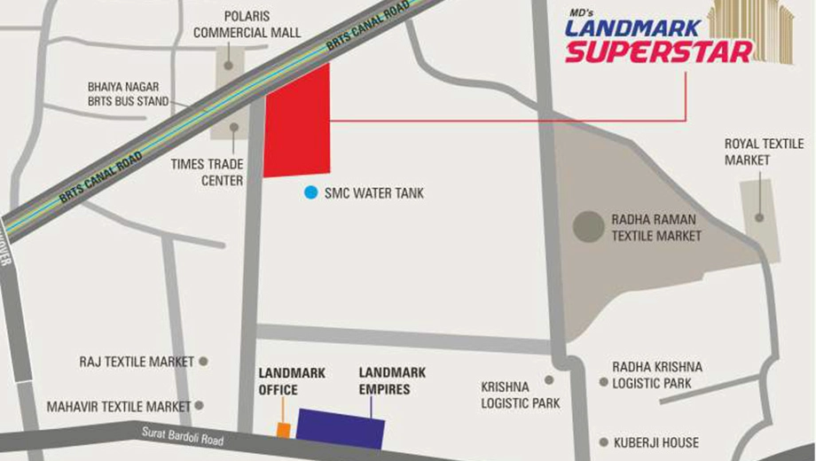 Location of MDS Landmark Superstar in Magob, Surat - Image 372211