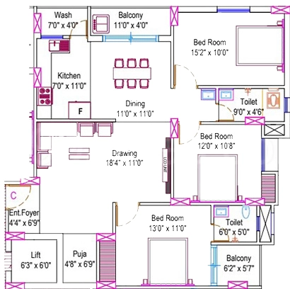 3 BHK Flat in Oceanik Exotika in Argora, Ranchi - Image 904502
