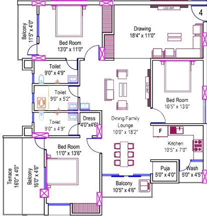 3 BHK Flat in Oceanik Exotika in Argora, Ranchi - Image 904504