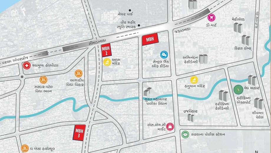 Location of Millennium Business Hub 3 in Punagam, Surat - Image 372226